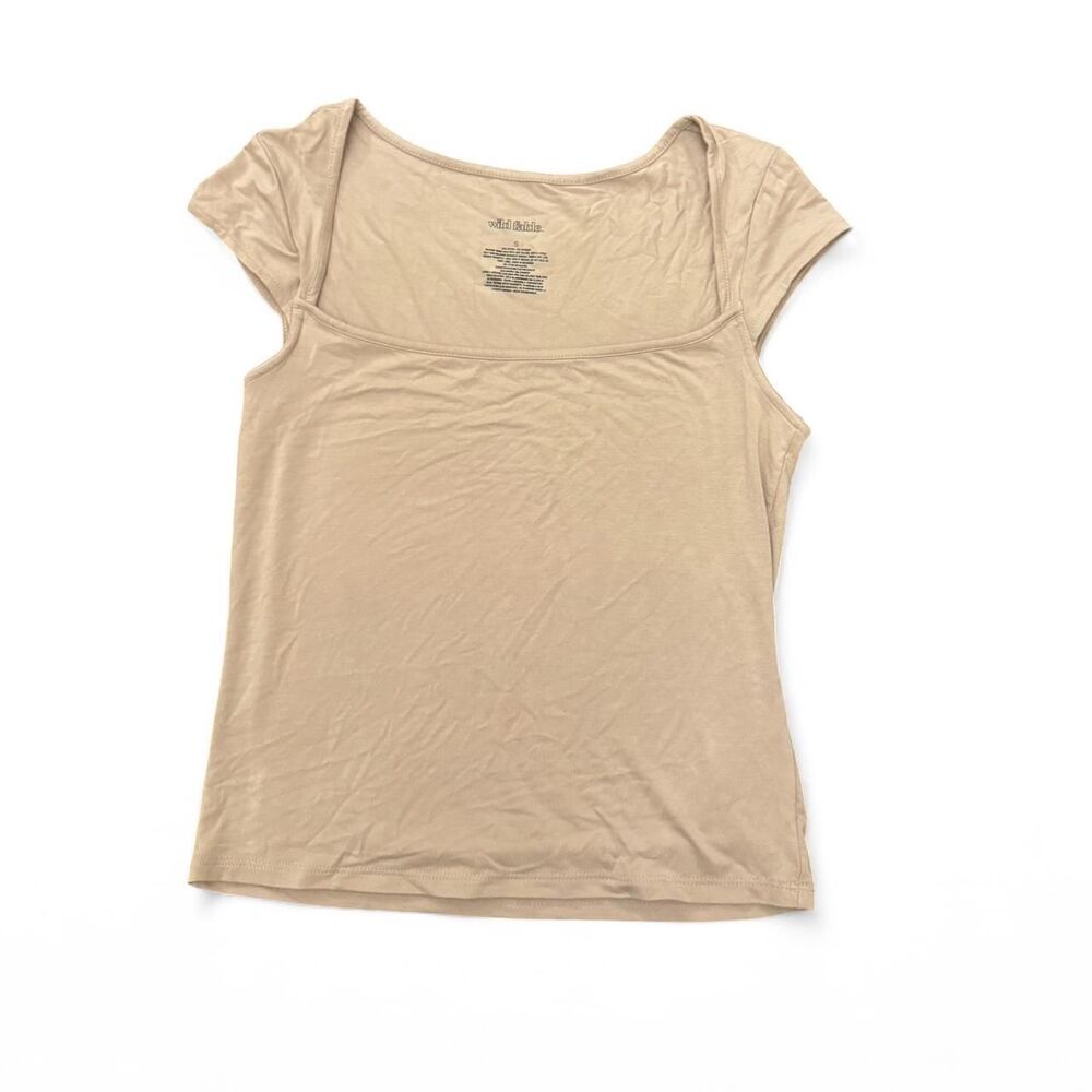 Brandy-melville Women's Tan and Brown Shirt
